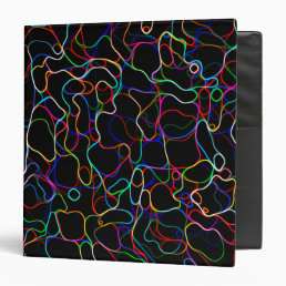 Neon Multicolored Curvy Line Pattern -COOL  3 Ring Binder
