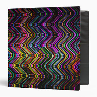 Neon Multicolored Curvy Line Pattern -COOL 3 Ring Binder