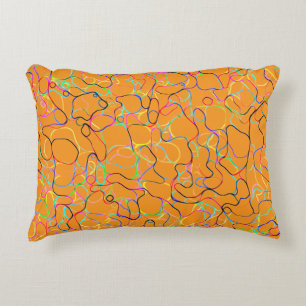Neon Multicolored Curvy Line Pattern -COOL Accent Pillow
