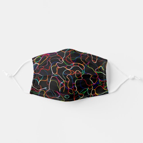 Neon Multicolored Curvy Line Pattern _COOL Adult Cloth Face Mask