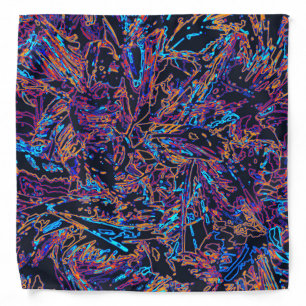 Neon Multicolored Curvy Line Pattern -COOL Bandana
