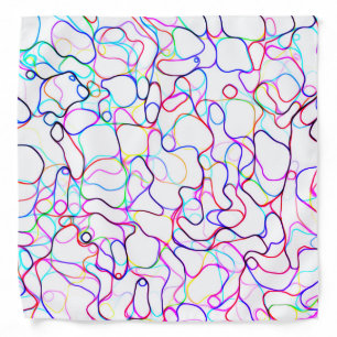 Neon Multicolored Curvy Line Pattern -COOL Bandana