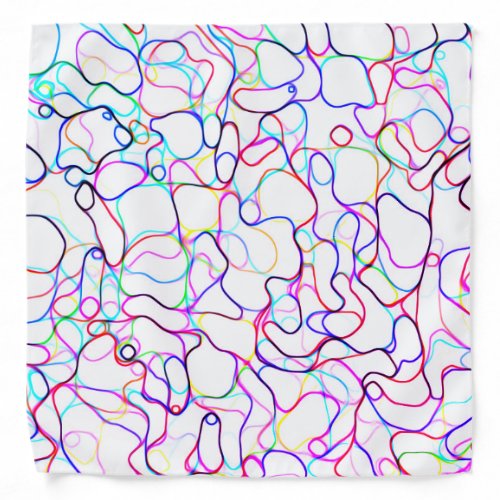 Neon Multicolored Curvy Line Pattern _COOL Bandana