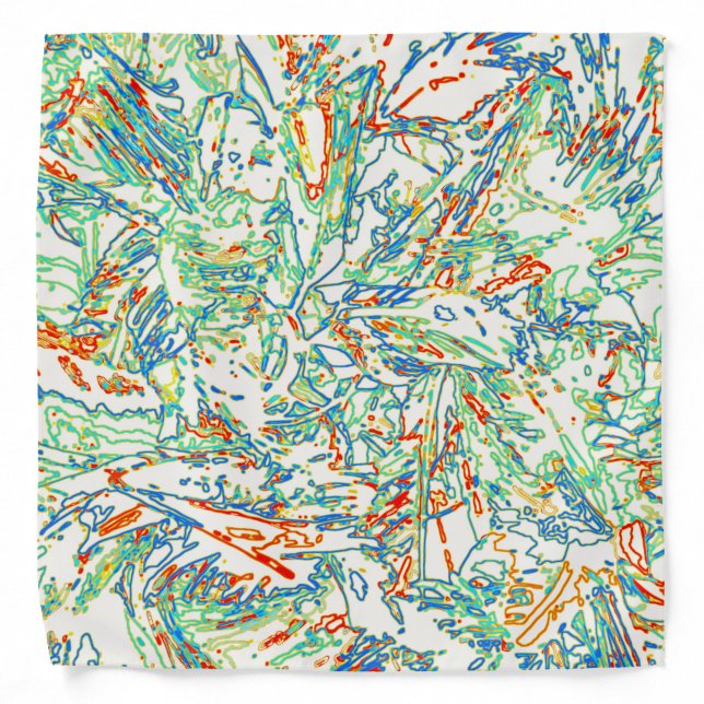 Neon Multicolored Curvy Line Pattern -COOL Bandana (Front)