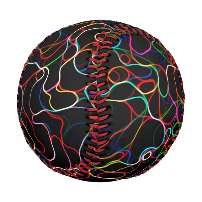 Neon Multicolored Curvy Line Pattern -COOL Baseball (Angled)