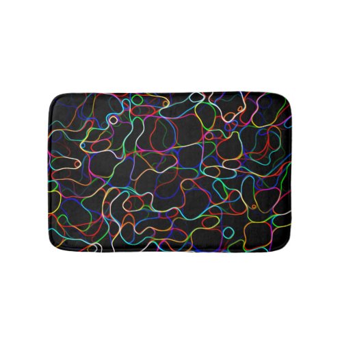 Neon Multicolored Curvy Line Pattern _COOL Bath Mat