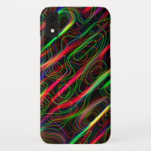 Neon Multicolored Curvy Line Pattern _COOL iPhone XR Case