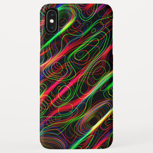 Neon Multicolored Curvy Line Pattern _COOL iPhone XS Max Case