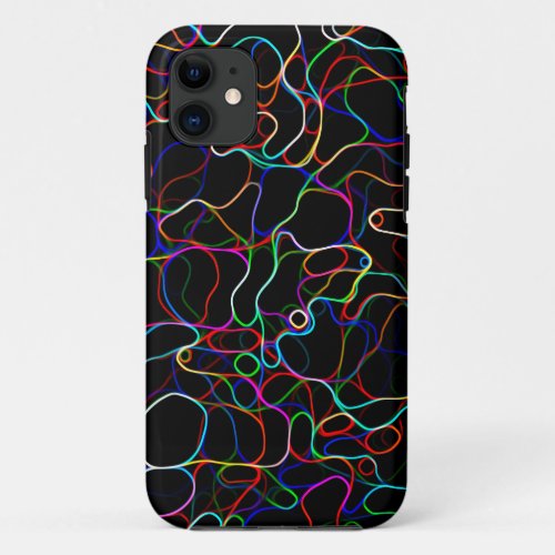 Neon Multicolored Curvy Line Pattern _COOL iPhone 11 Case