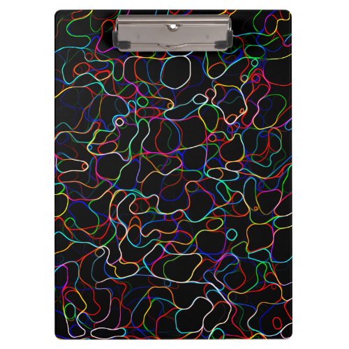 Neon Multicolored Curvy Line Pattern _COOL Clipboard