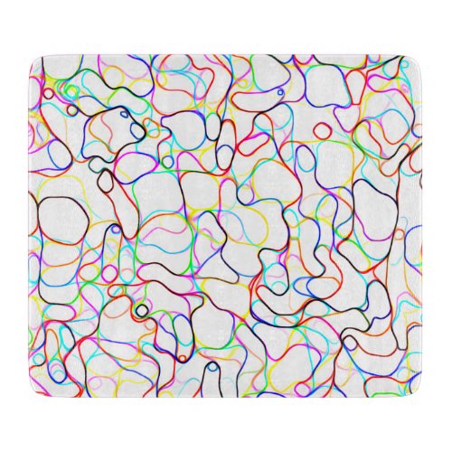 Neon Multicolored Curvy Line Pattern _COOL Cutting Board