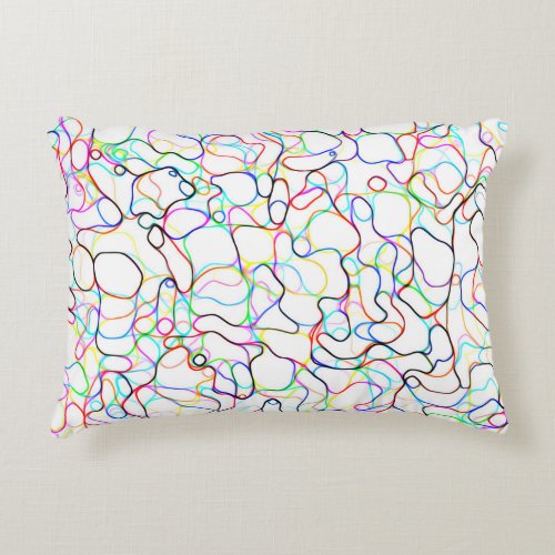Neon Multicolored Curvy Line Pattern _COOL Decorative Pillow