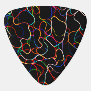 Neon Multicolored Curvy Line Pattern -COOL Guitar Pick