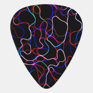 Neon Multicolored Curvy Line Pattern -COOL Guitar Pick