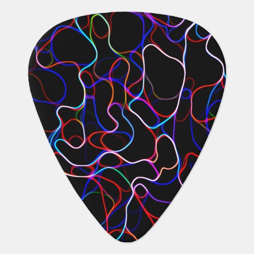 Neon Multicolored Curvy Line Pattern _COOL Guitar Pick