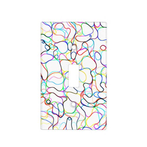 Neon Multicolored Curvy Line Pattern _COOL Light Switch Cover