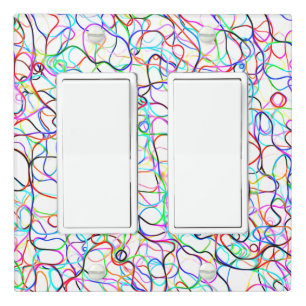 Neon Multicolored Curvy Line Pattern -COOL Light Switch Cover