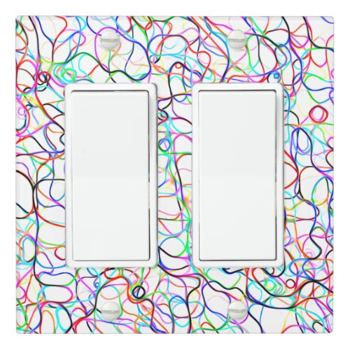 Neon Multicolored Curvy Line Pattern _COOL Light Switch Cover