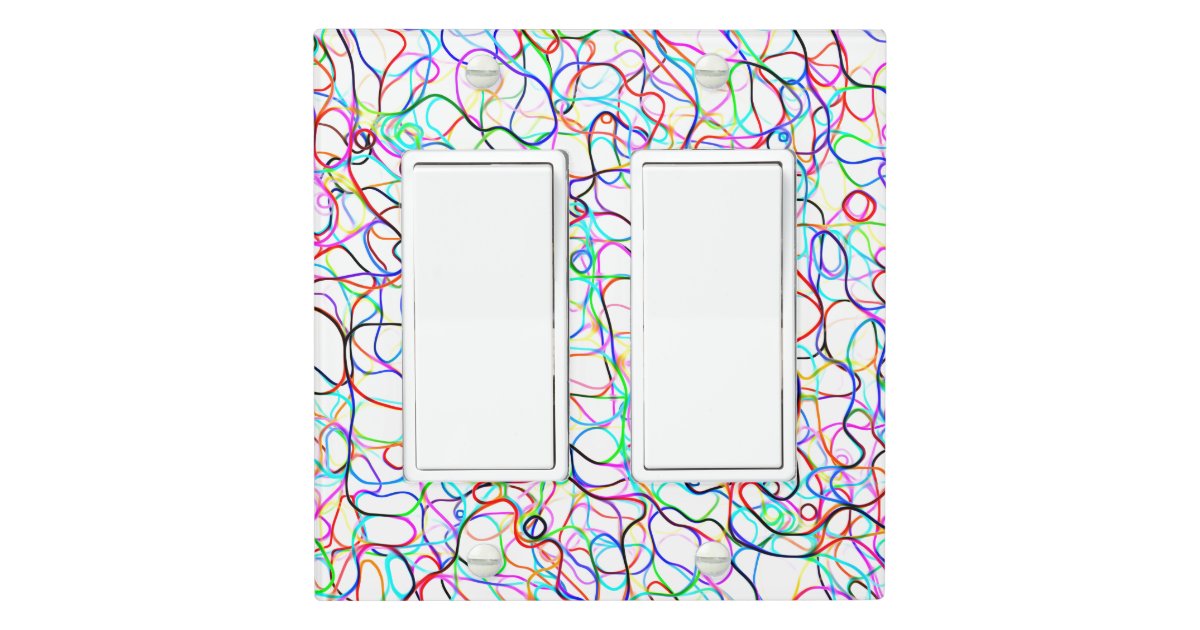 Neon Multicolored Curvy Line Pattern COOL Light Switch Cover Zazzle
