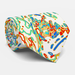 Neon Multicolored Curvy Line Pattern -COOL Neck Tie