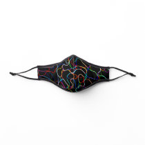 Neon Multicolored Curvy Line Pattern -COOL Premium Face Mask