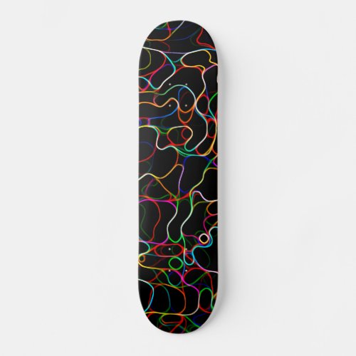 Neon Multicolored Curvy Line Pattern _COOL Skateboard Deck