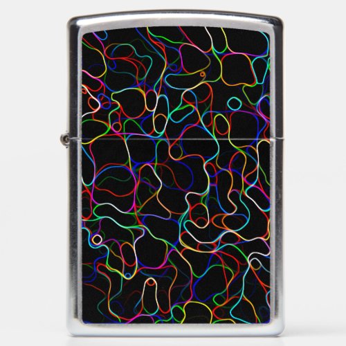 Neon Multicolored Curvy Line Pattern _COOL Zippo Lighter