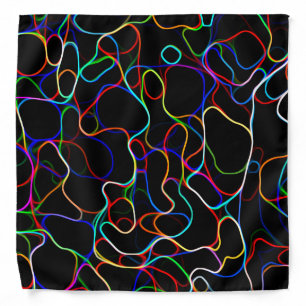 Neon Multicolored Lines Bandana