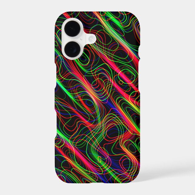 Neon Multicolored Lines Iphone Case (Back)