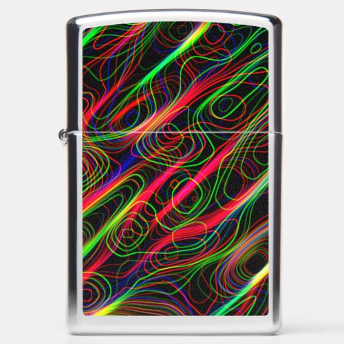 Neon Multicolored Lines Zippo Lighter