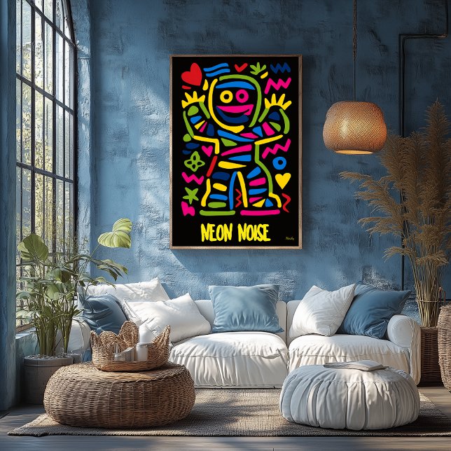 Neon Mummy Poster – Pop Art Halloween Character (Creator Uploaded)