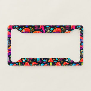 Neon Mushroom Bioluminescent License Plate Frame