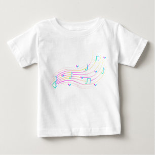 Neon musical note wave clipart baby T-Shirt