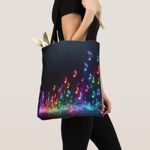 Neon Musical Notes  Tote Bag