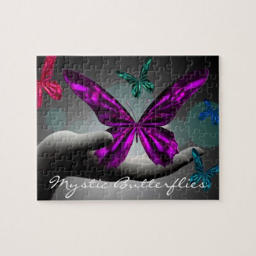 Neon Mystic Butterflies Jigsaw Puzzle