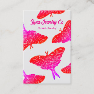 Neon Mystical Luna Moth Business Card