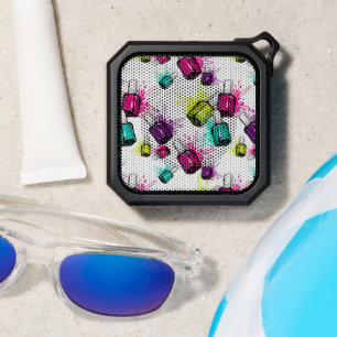 Neon Nail Polish Pattern Bluetooth Speaker