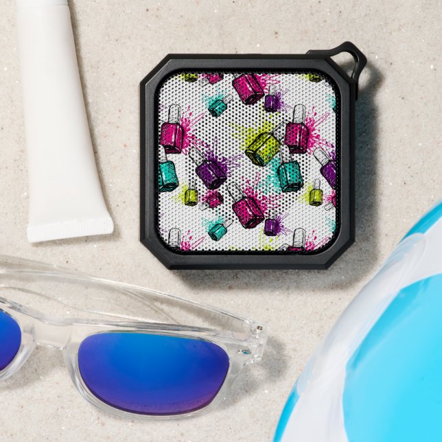 Neon Nail Polish Pattern Bluetooth Speaker (Insitu(Beach))
