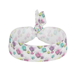 Neon Nail Polish Pattern Elastic Hair Tie