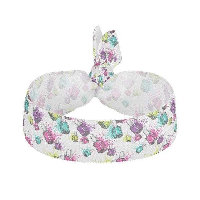 Neon Nail Polish Pattern Elastic Hair Tie (Front)