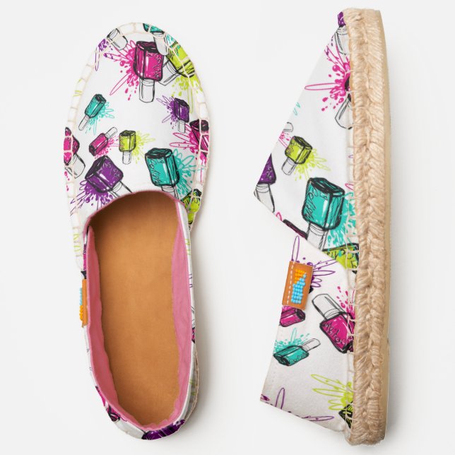Neon Nail Polish Pattern Espadrilles (Side)