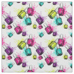 Neon Nail Polish Pattern Fabric
