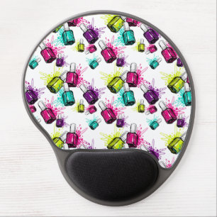 Neon Nail Polish Pattern Gel Mouse Pad
