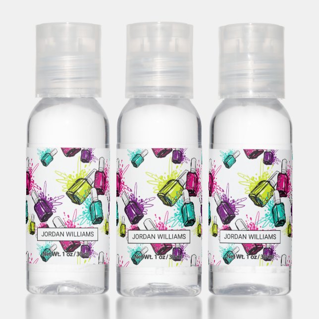 Neon Nail Polish Pattern Hand Sanitizer (Set)