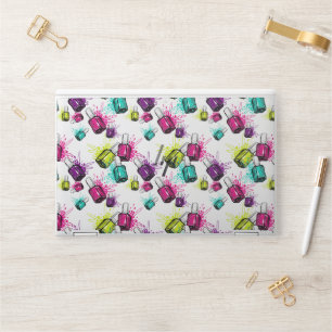 Neon Nail Polish Pattern HP Laptop Skin