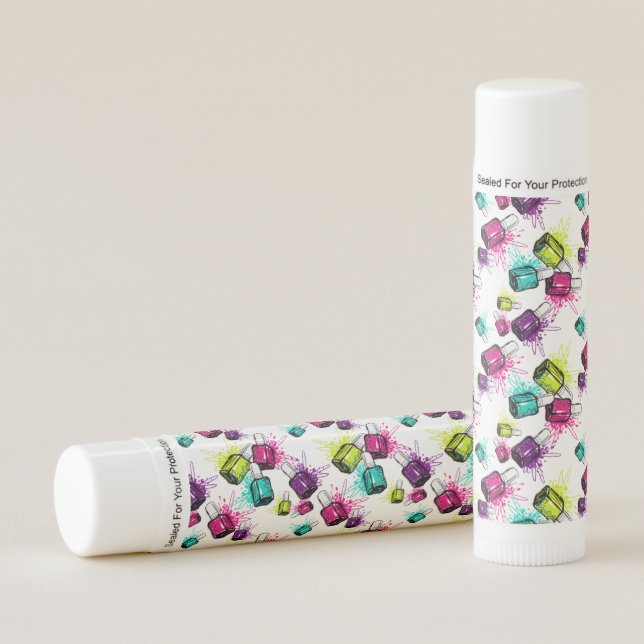 Neon Nail Polish Pattern Lip Balm (Front)