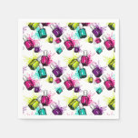 Neon Nail Polish Pattern Napkins