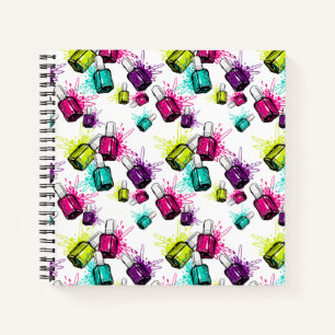 Neon Nail Polish Pattern Notebook