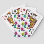 Neon Nail Polish Pattern Poker Cards