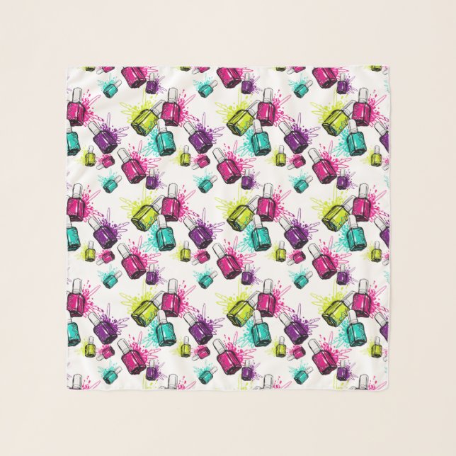 Neon Nail Polish Pattern Scarf (Front)